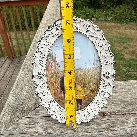 NEW Shabby Chic Distressed Style White Black 4x6in Picture Frame - Picture 2 of 4